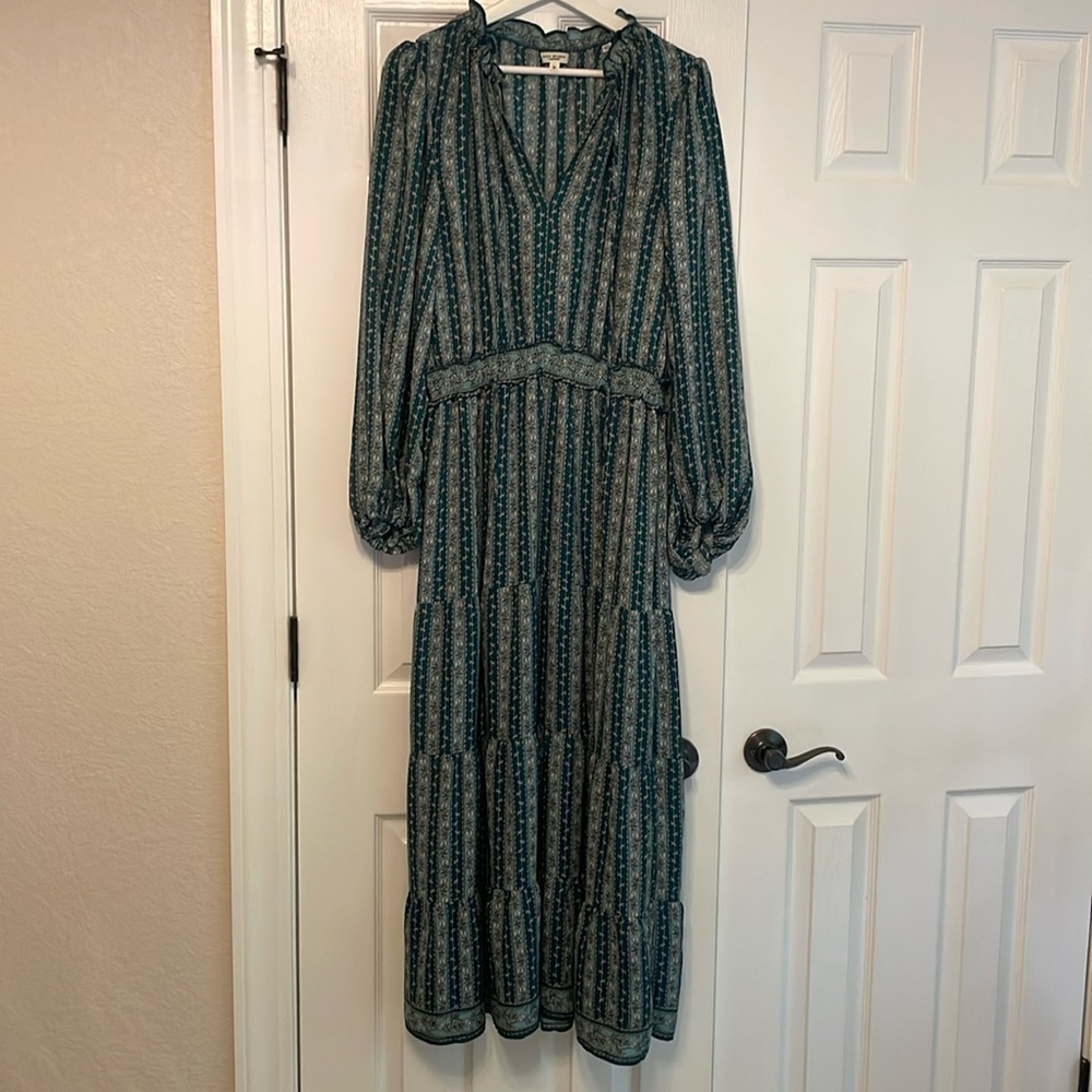 Max Studio Floral Boho Ruffle Maxi Dress Women's XL NWOT